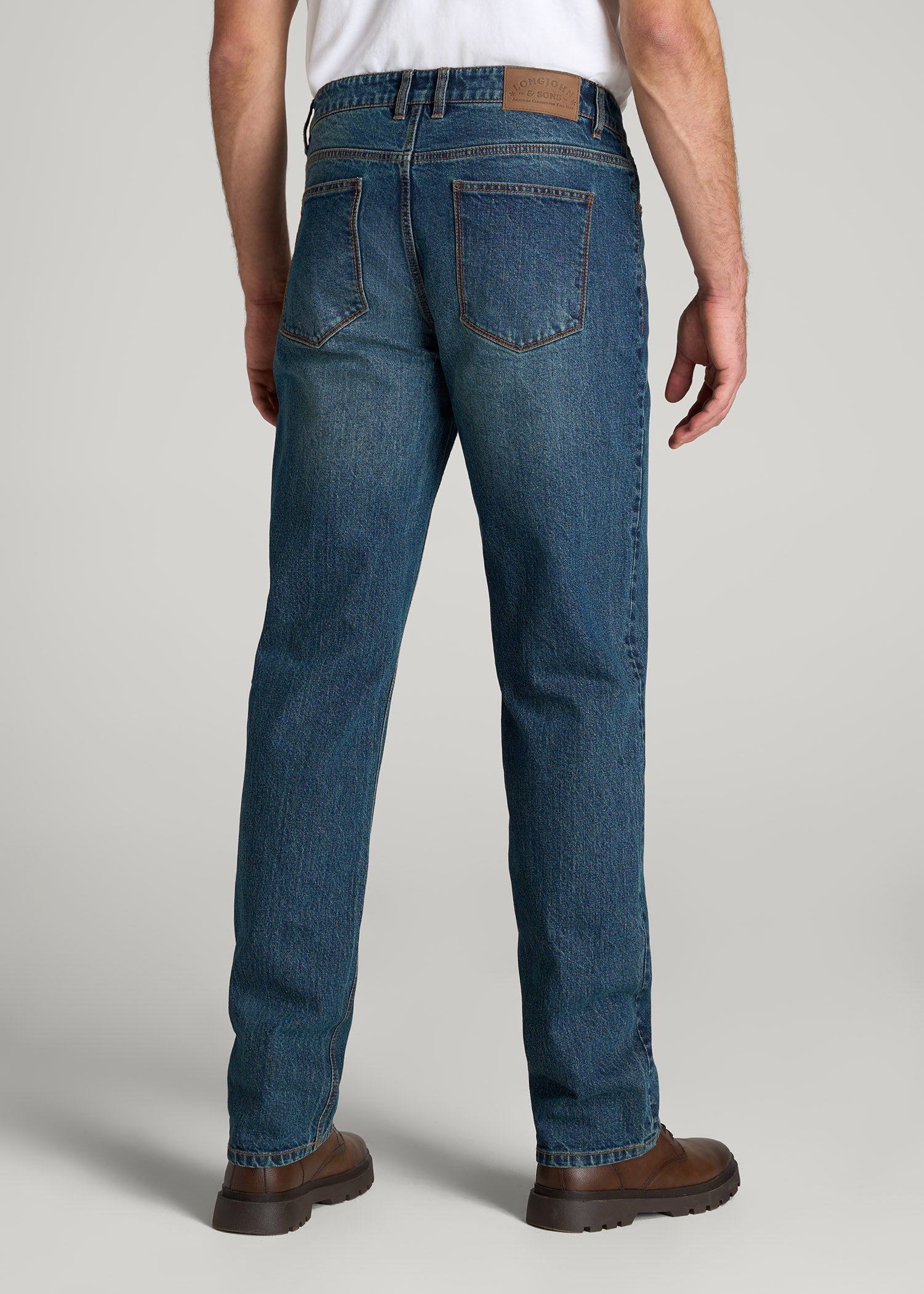 American Tall Men LJ&S STRAIGHT LEG Jeans for Tall Men in Machine Blue