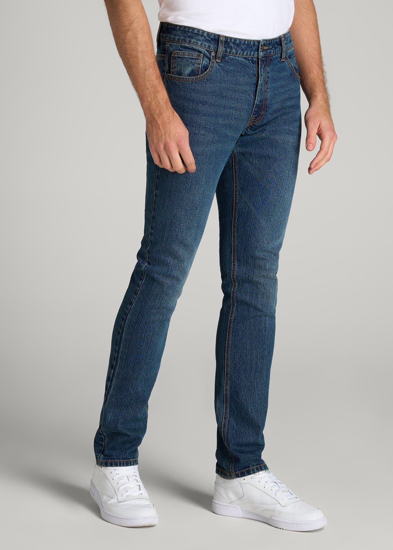 American Tall Men LJ&S TAPERED Jeans for Tall Men in Machine Blue