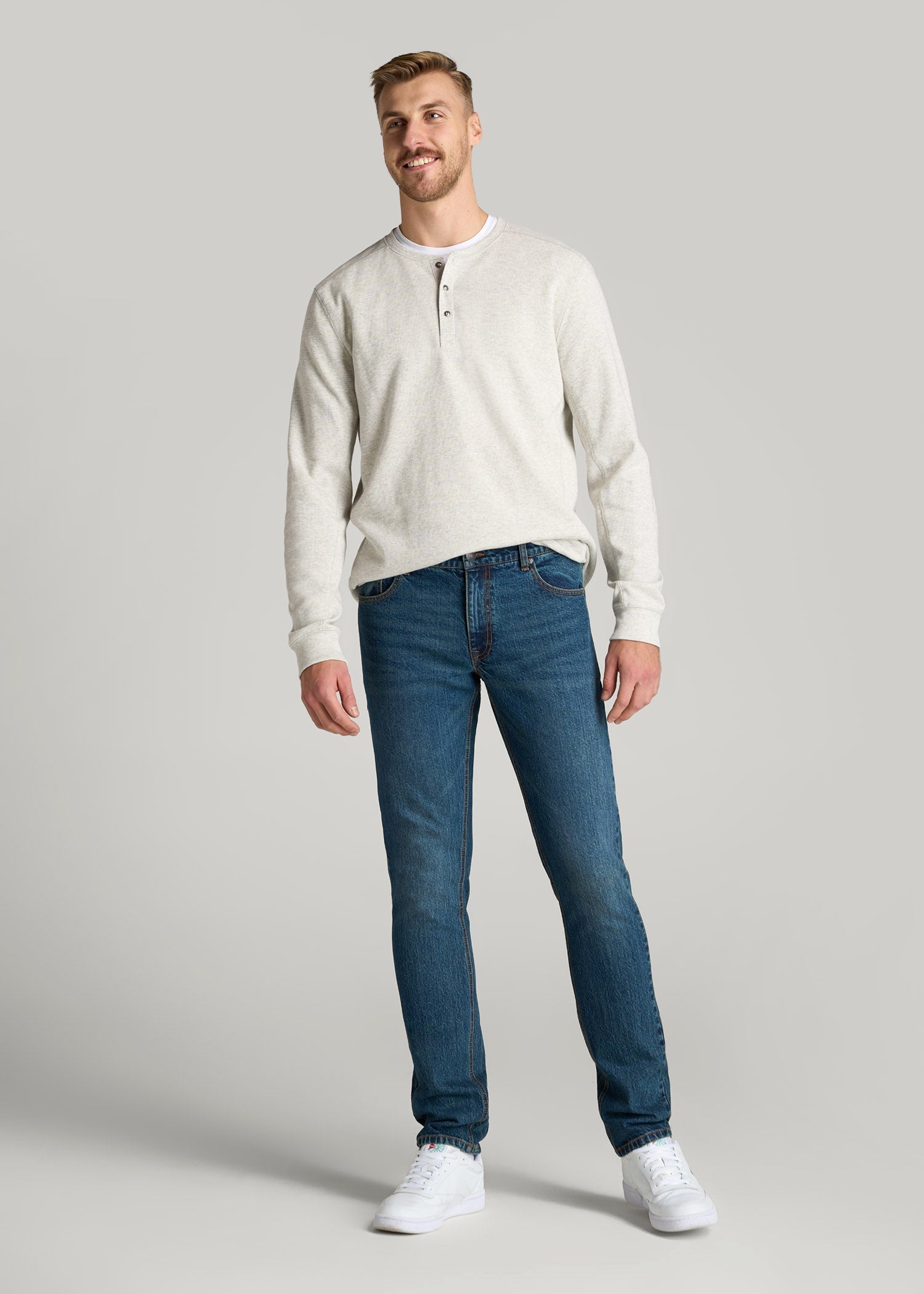 American Tall Men LJ&S TAPERED Jeans for Tall Men in Machine Blue