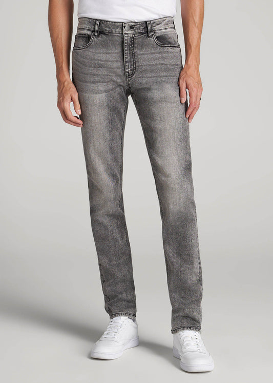American Tall Men Dylan Slim Fit Jeans for Tall Men in Washed Faded Black