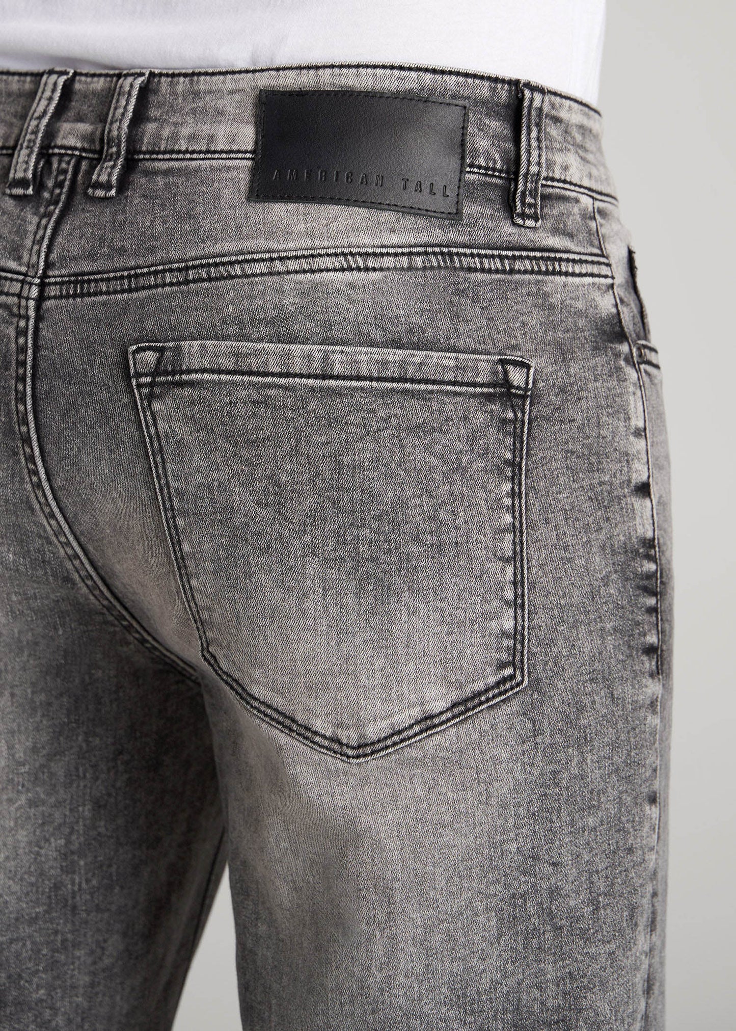 American Tall Men Dylan Slim Fit Jeans for Tall Men in Washed Faded Black