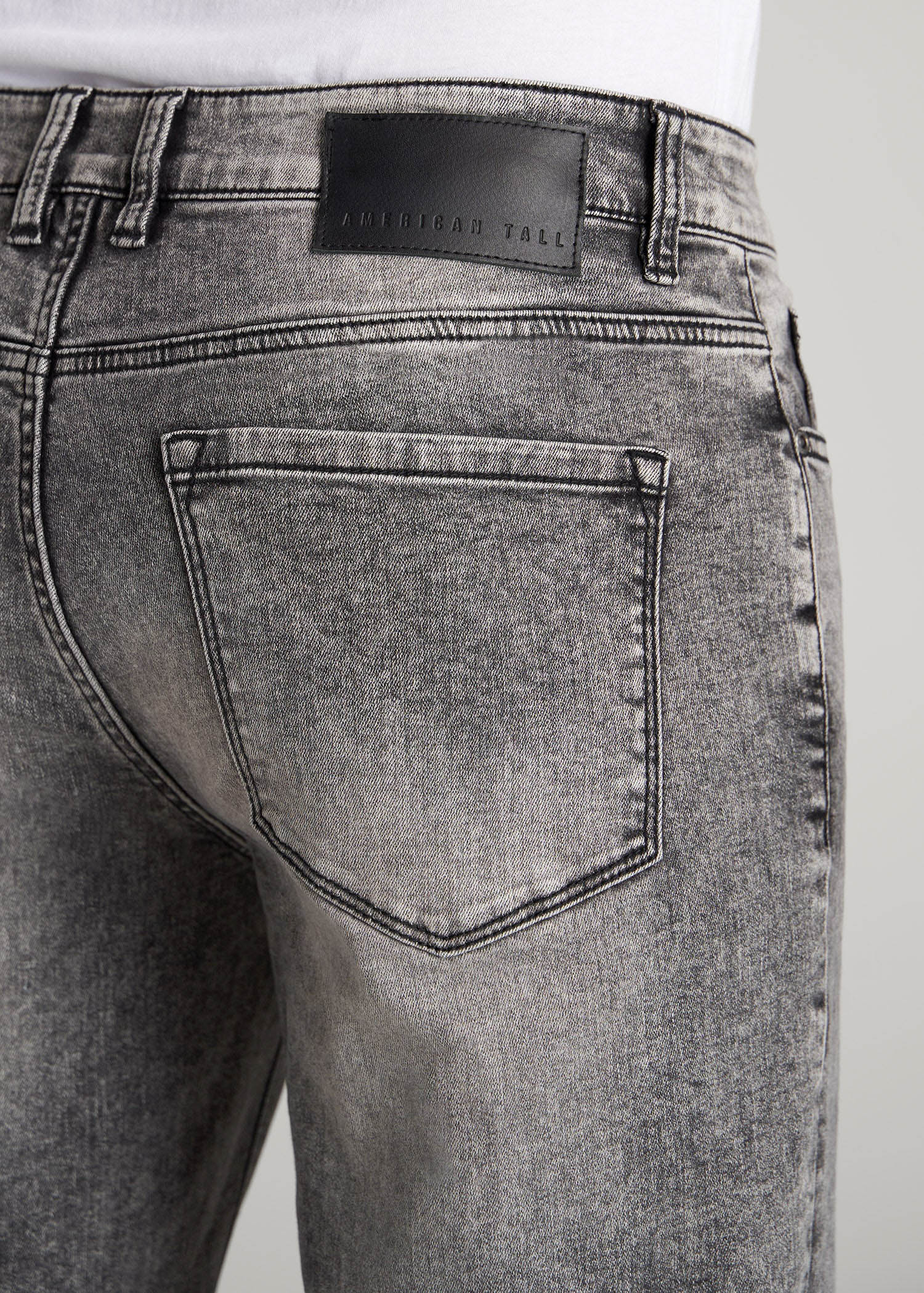 American Tall Men Dylan Slim Fit Jeans for Tall Men in Washed Faded Black