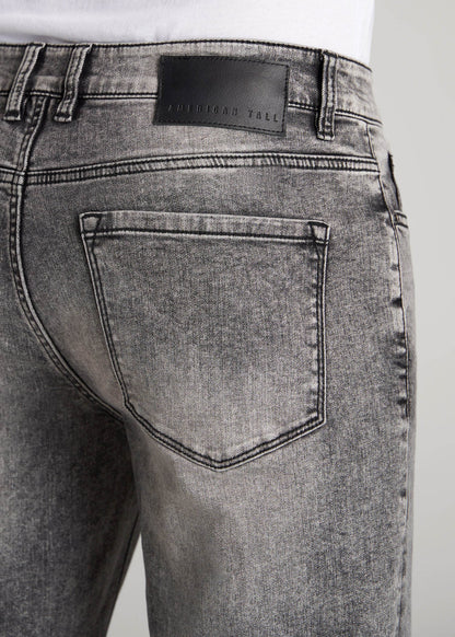 American Tall Men Dylan Slim Fit Jeans for Tall Men in Washed Faded Black
