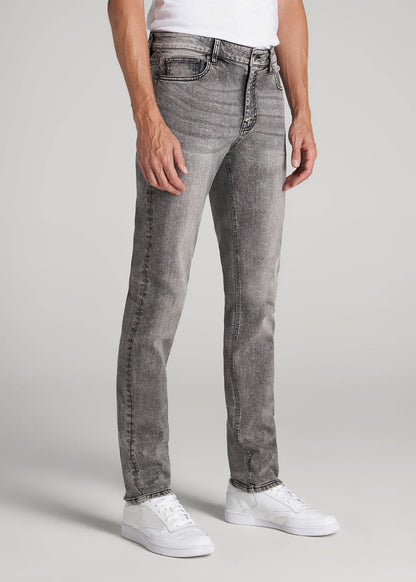 American Tall Men Dylan Slim Fit Jeans for Tall Men in Washed Faded Black