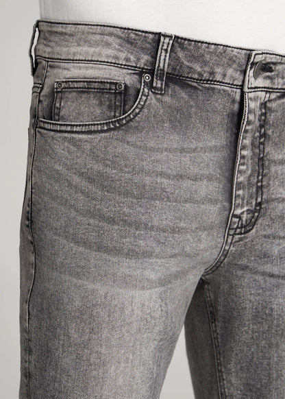 American Tall Men Dylan Slim Fit Jeans for Tall Men in Washed Faded Black