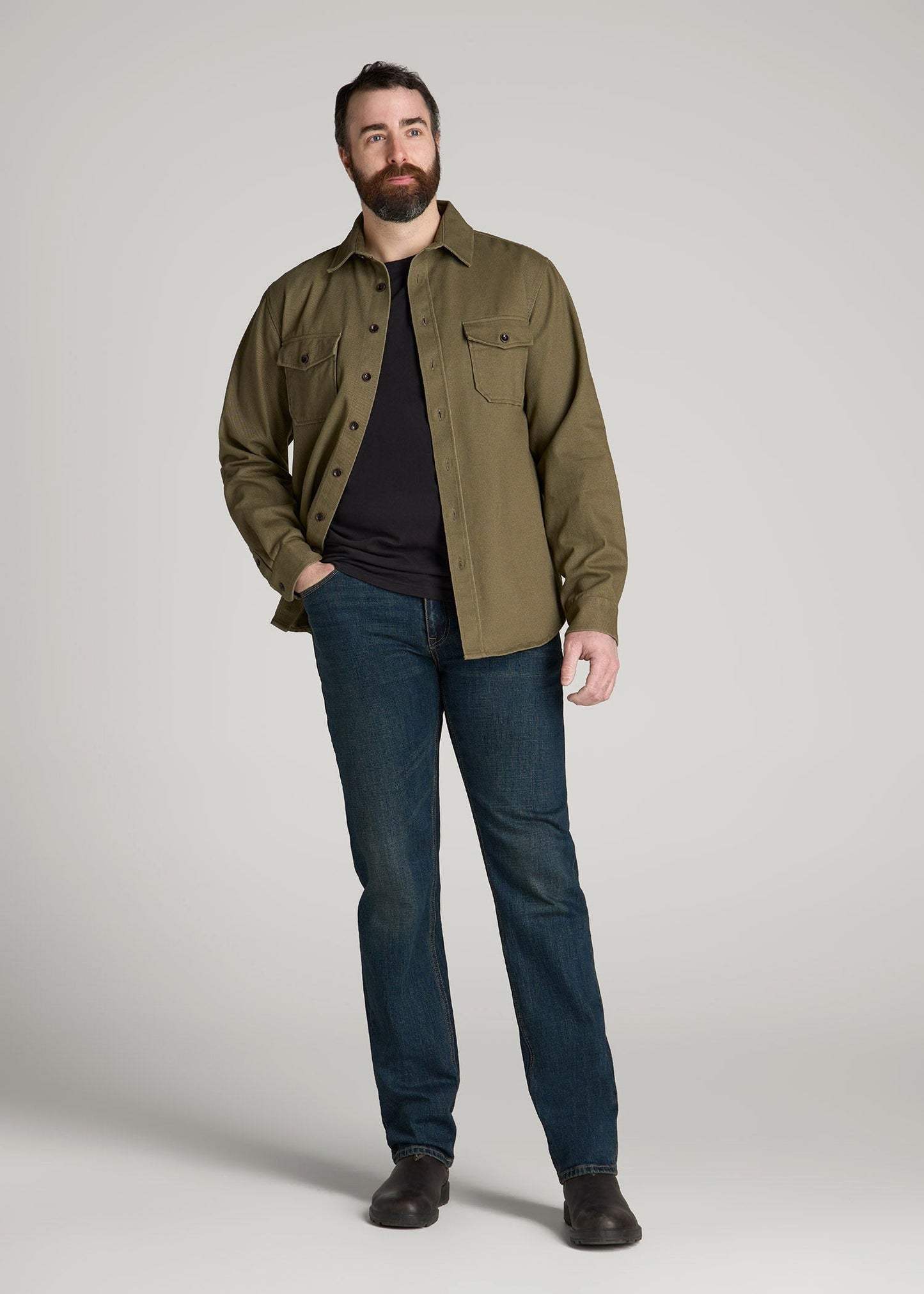 American Tall Men LJ&S STRAIGHT LEG Jeans for Tall Men in Mechanic Blue