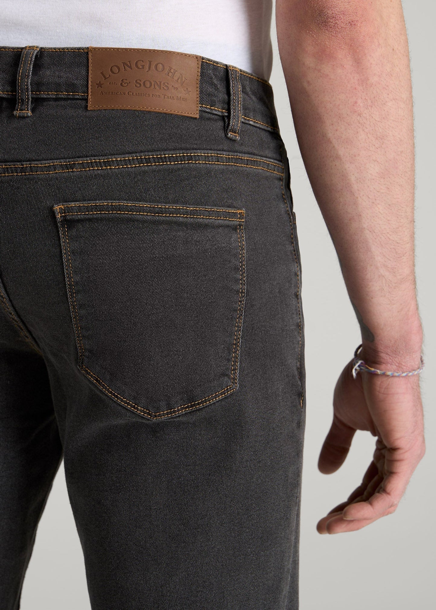 American Tall Men LJ&S TAPERED Jeans for Tall Men in Vintage Black