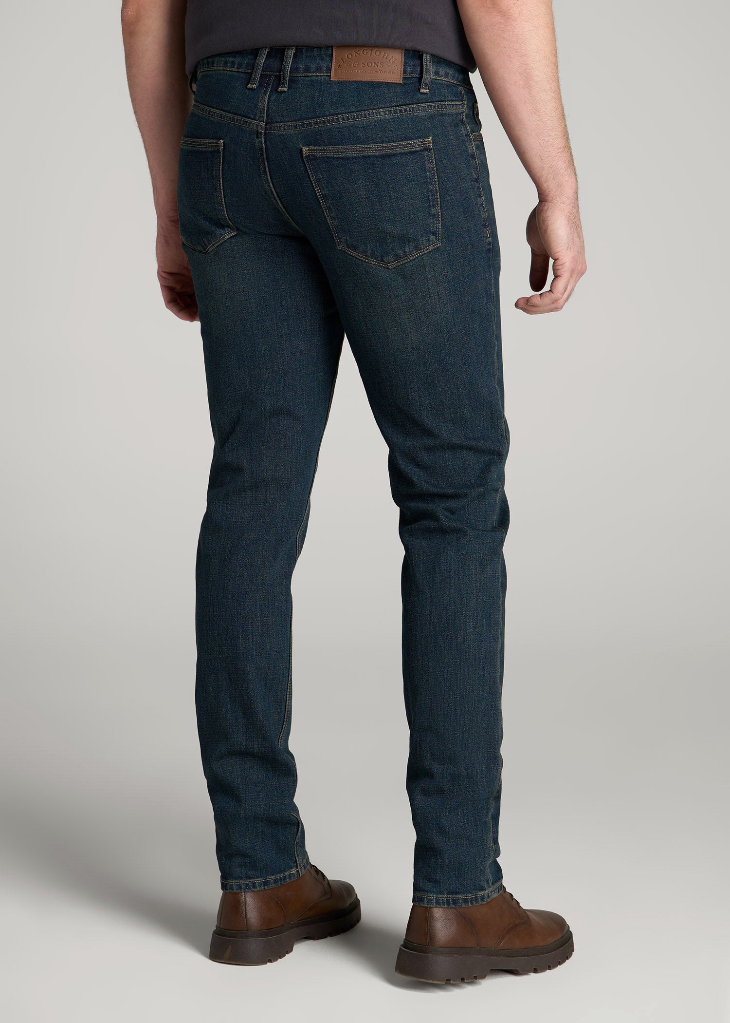 American Tall Men LJ&S TAPERED Jeans for Tall Men in Mechanic Blue