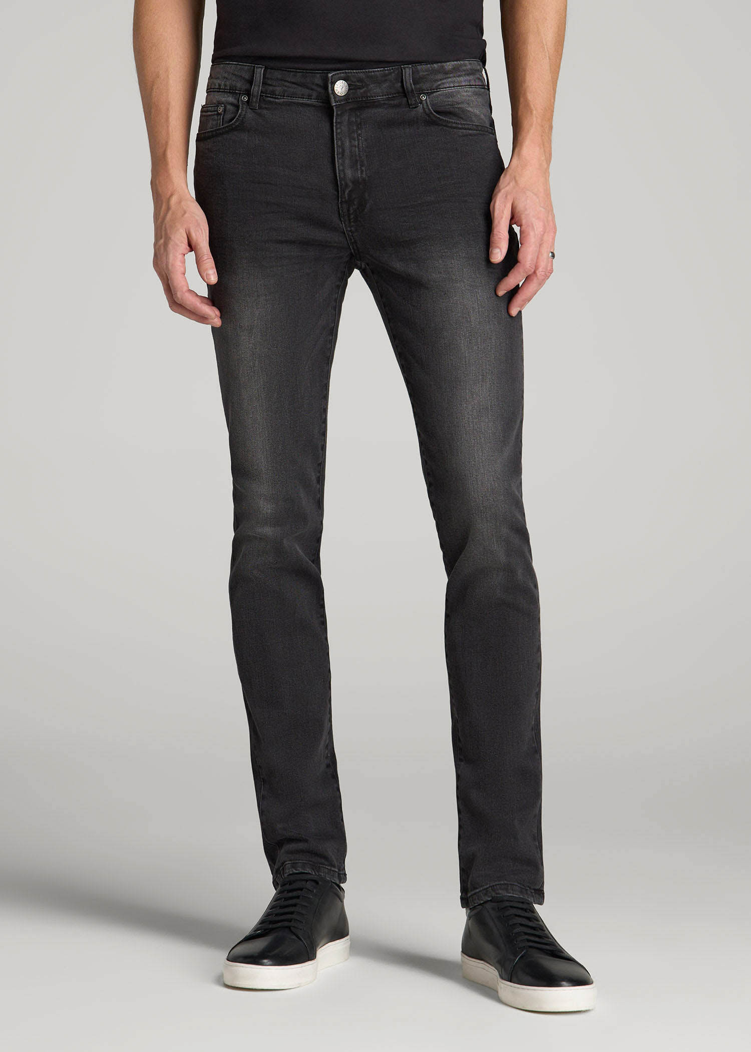 American Tall Men Dylan Slim Fit Jeans for Tall Men in Dark Smoke