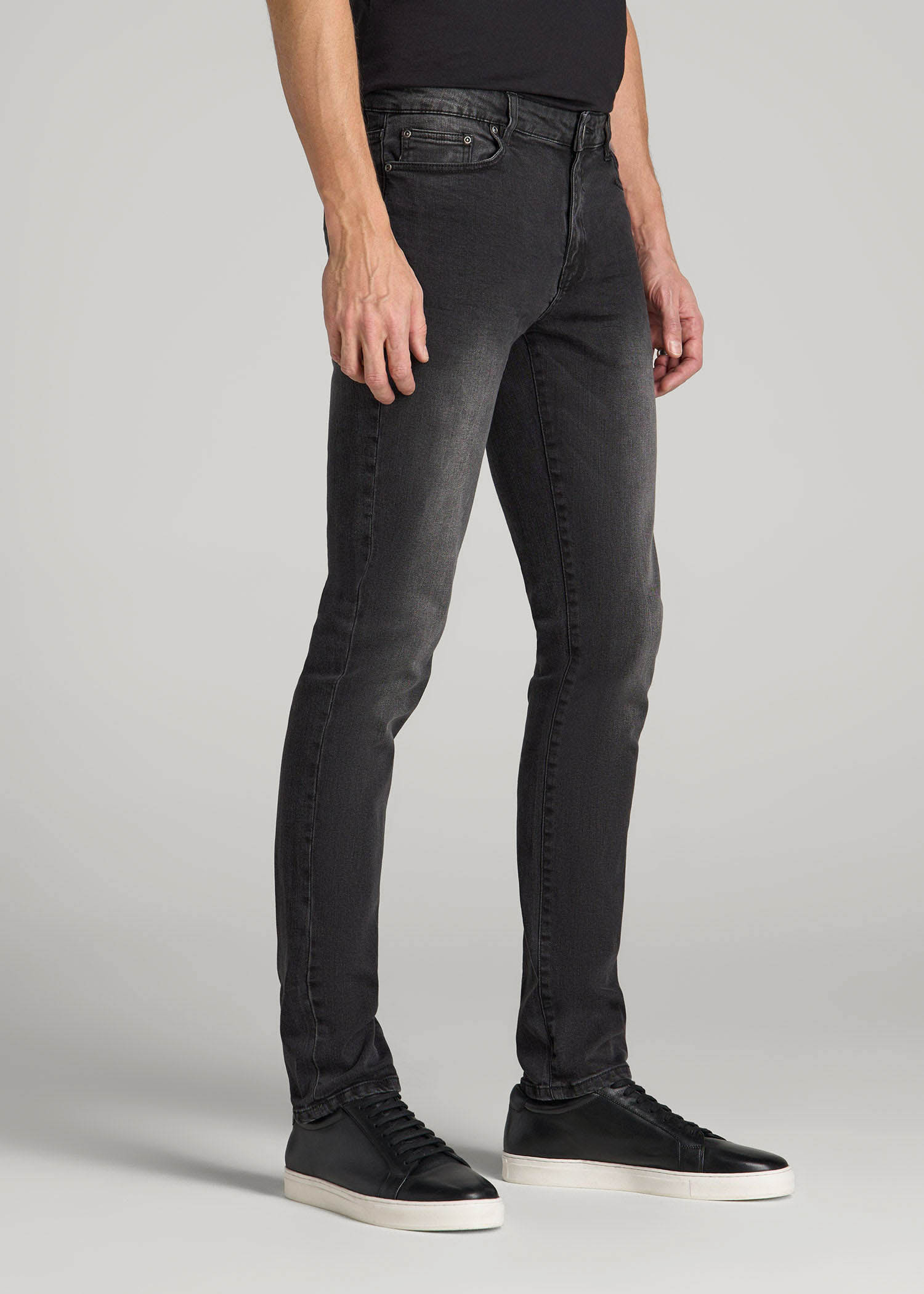 American Tall Men Dylan Slim Fit Jeans for Tall Men in Dark Smoke
