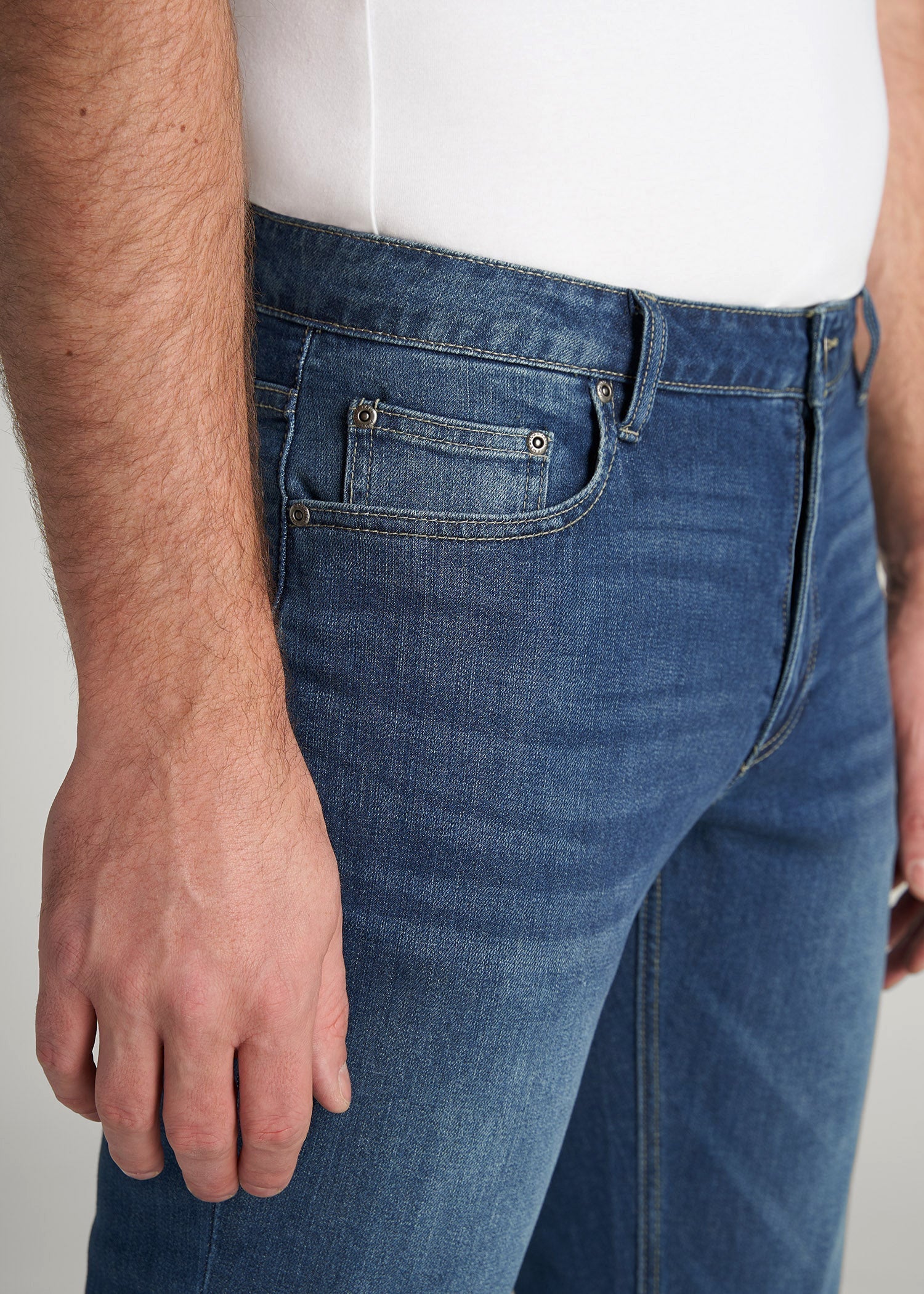 American Tall Men Carman TAPERED Jeans for Tall Men in Classic Blue
