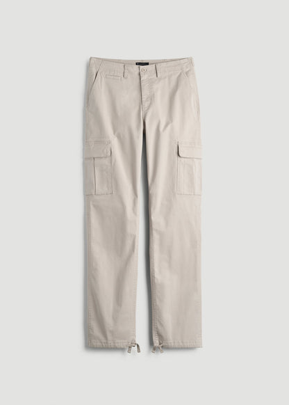 American Tall Men Straight Fit Vintage Washed Cargo Pants for Tall Men in Drywall Tan