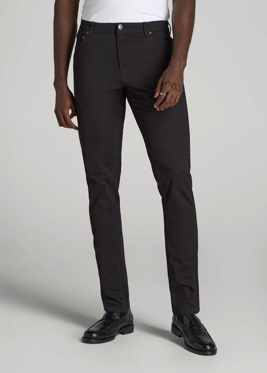 American Tall Men Dylan Slim Fit Five-Pocket Pants For Tall Men in Black