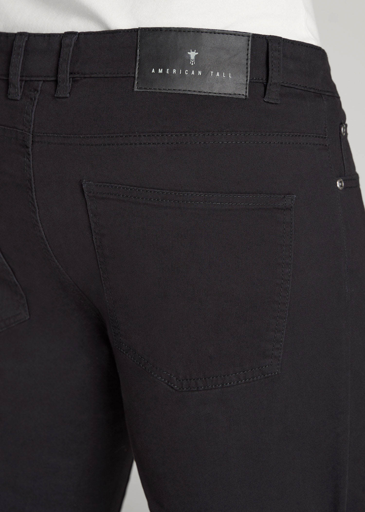 American Tall Men Dylan Slim Fit Five-Pocket Pants For Tall Men in Black