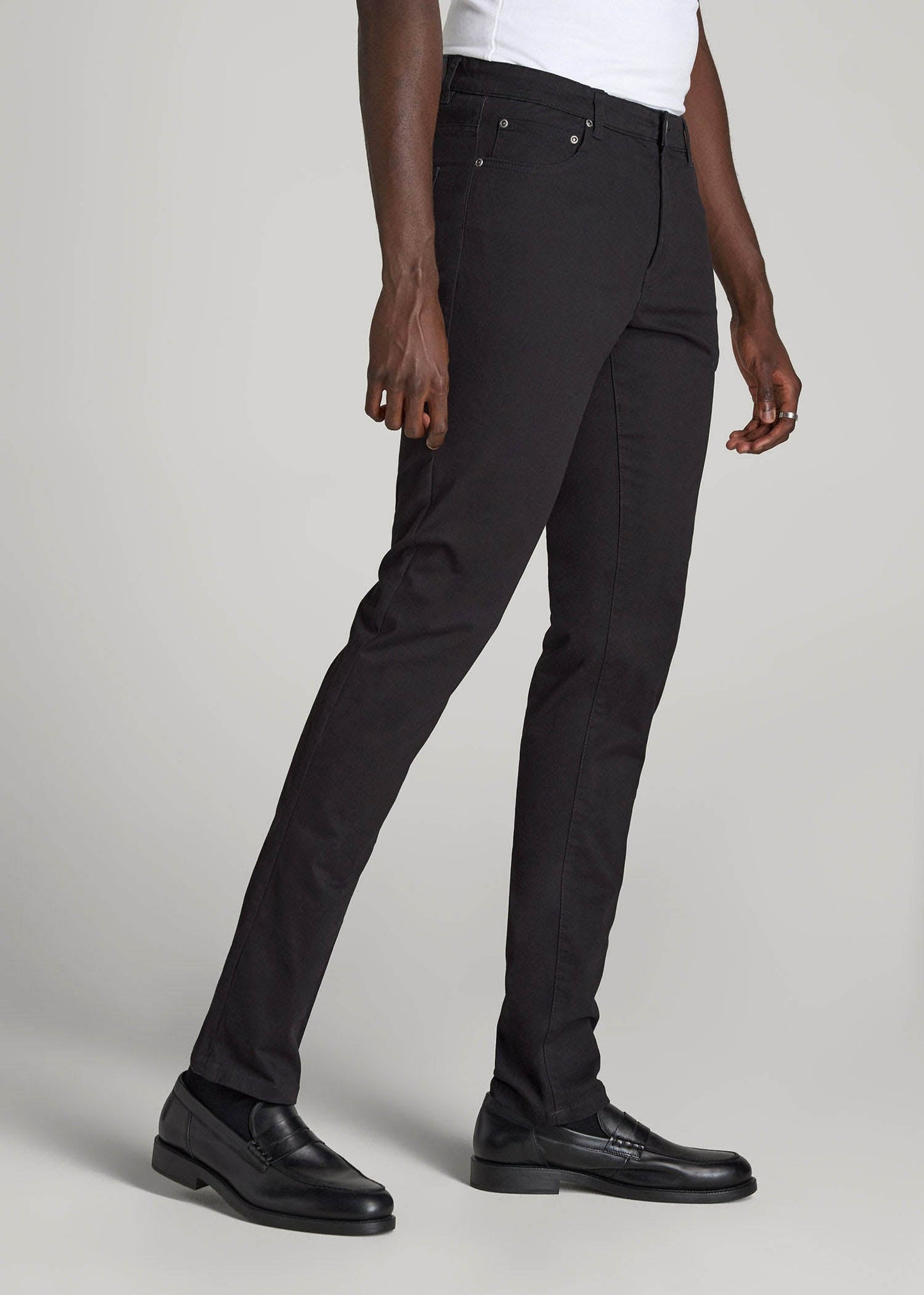 American Tall Men Dylan Slim Fit Five-Pocket Pants For Tall Men in Black