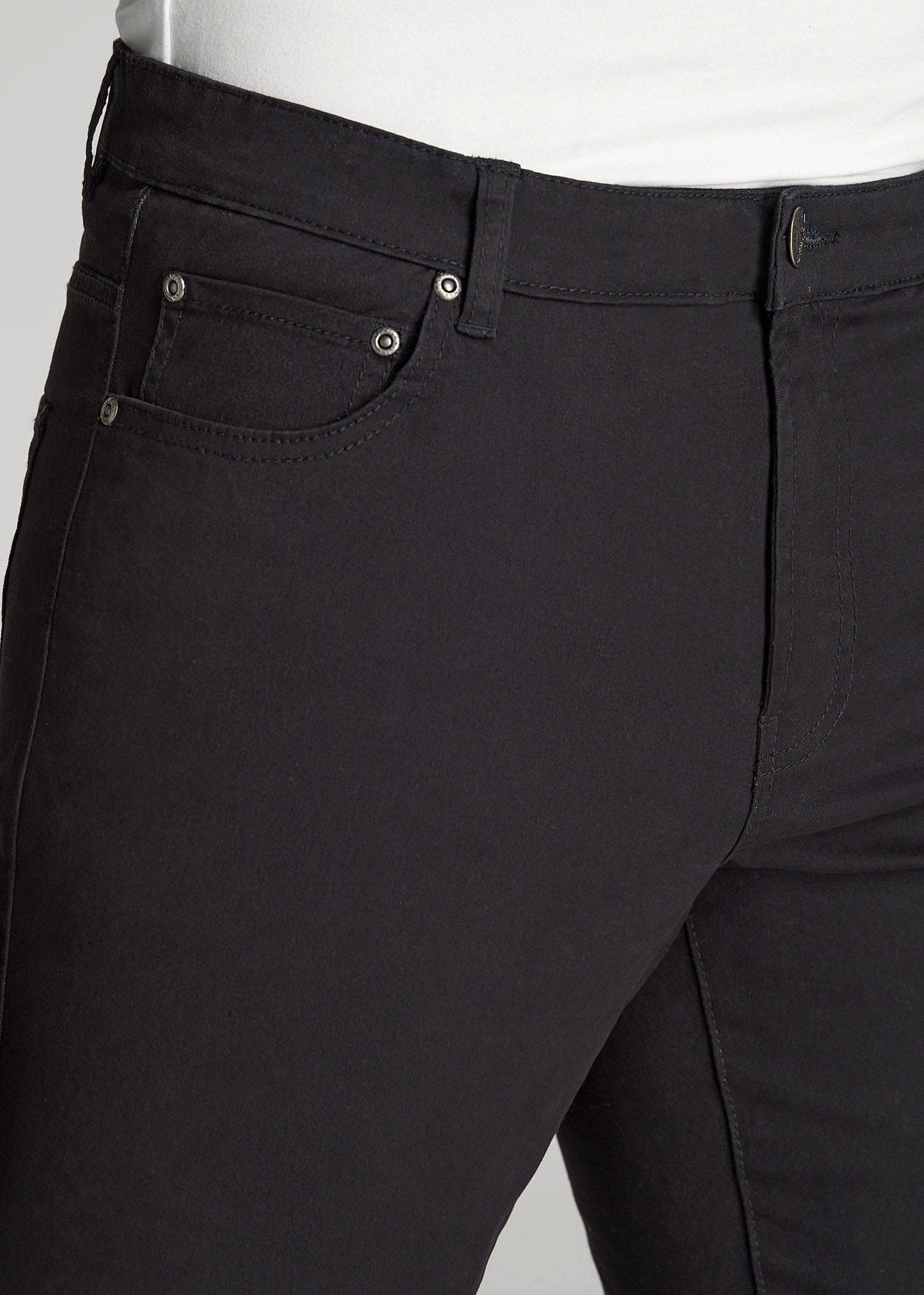 American Tall Men Dylan Slim Fit Five-Pocket Pants For Tall Men in Black