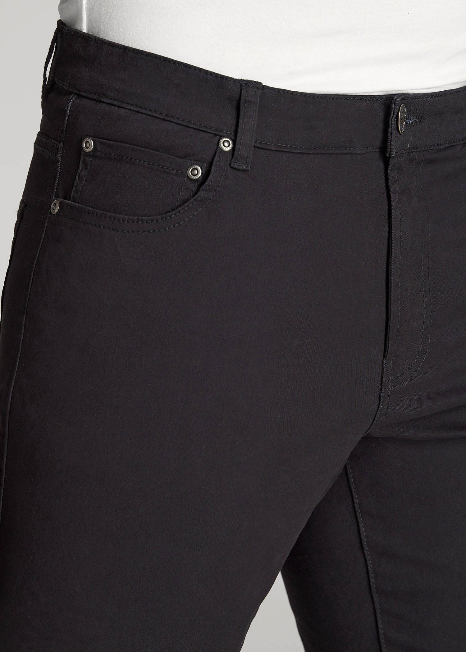 American Tall Men Dylan Slim Fit Five-Pocket Pants For Tall Men in Black