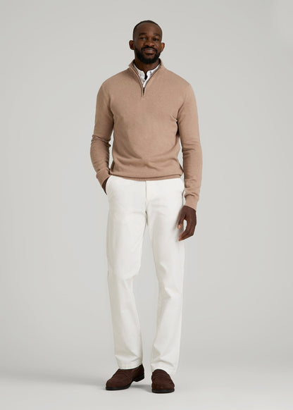 American Tall Men 4 Way Stretch Commuter TAPERED Chino Pants for Tall Men in White Alyssum