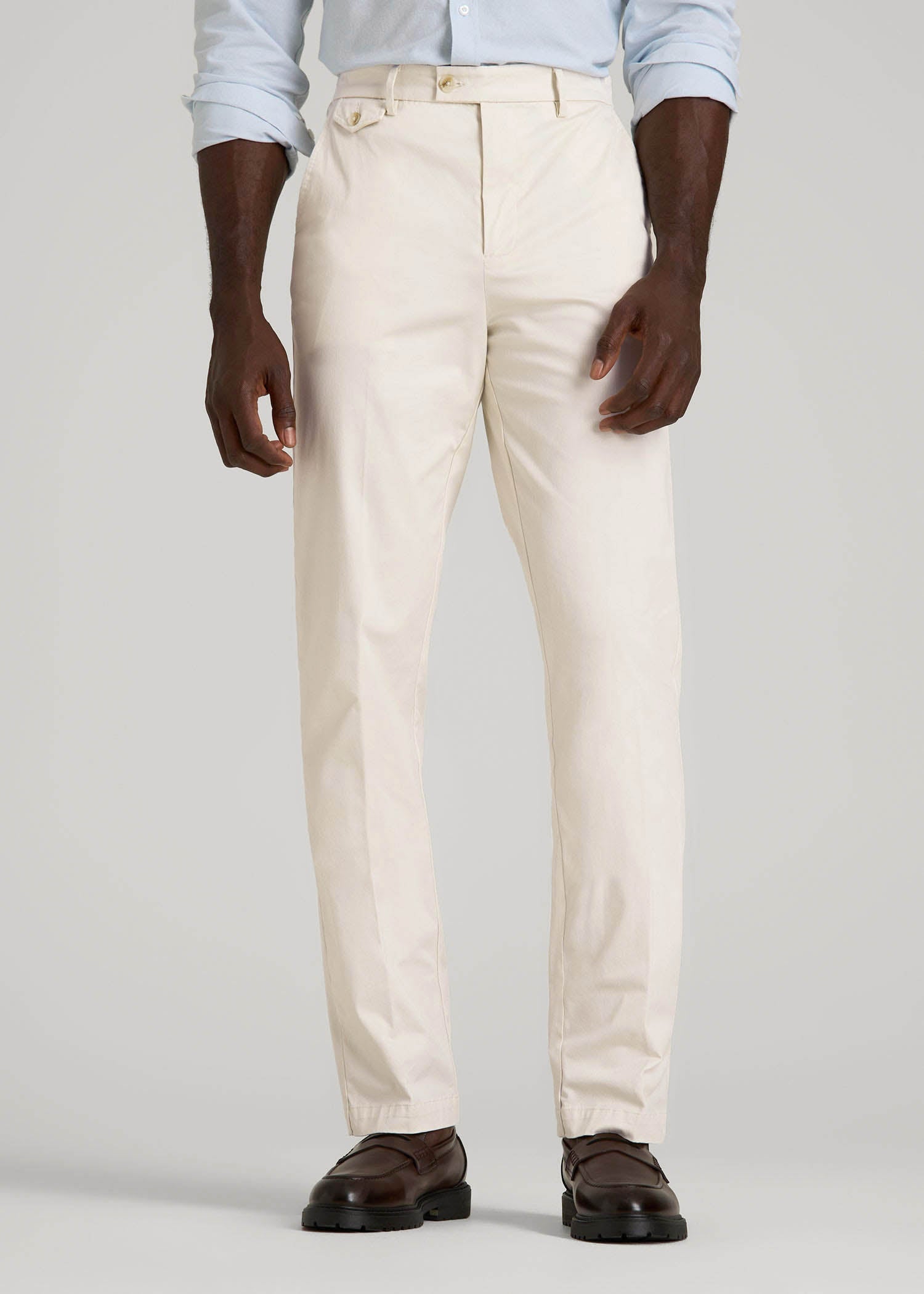 American Tall Men Refined Chinos for Tall Men in Antique White
