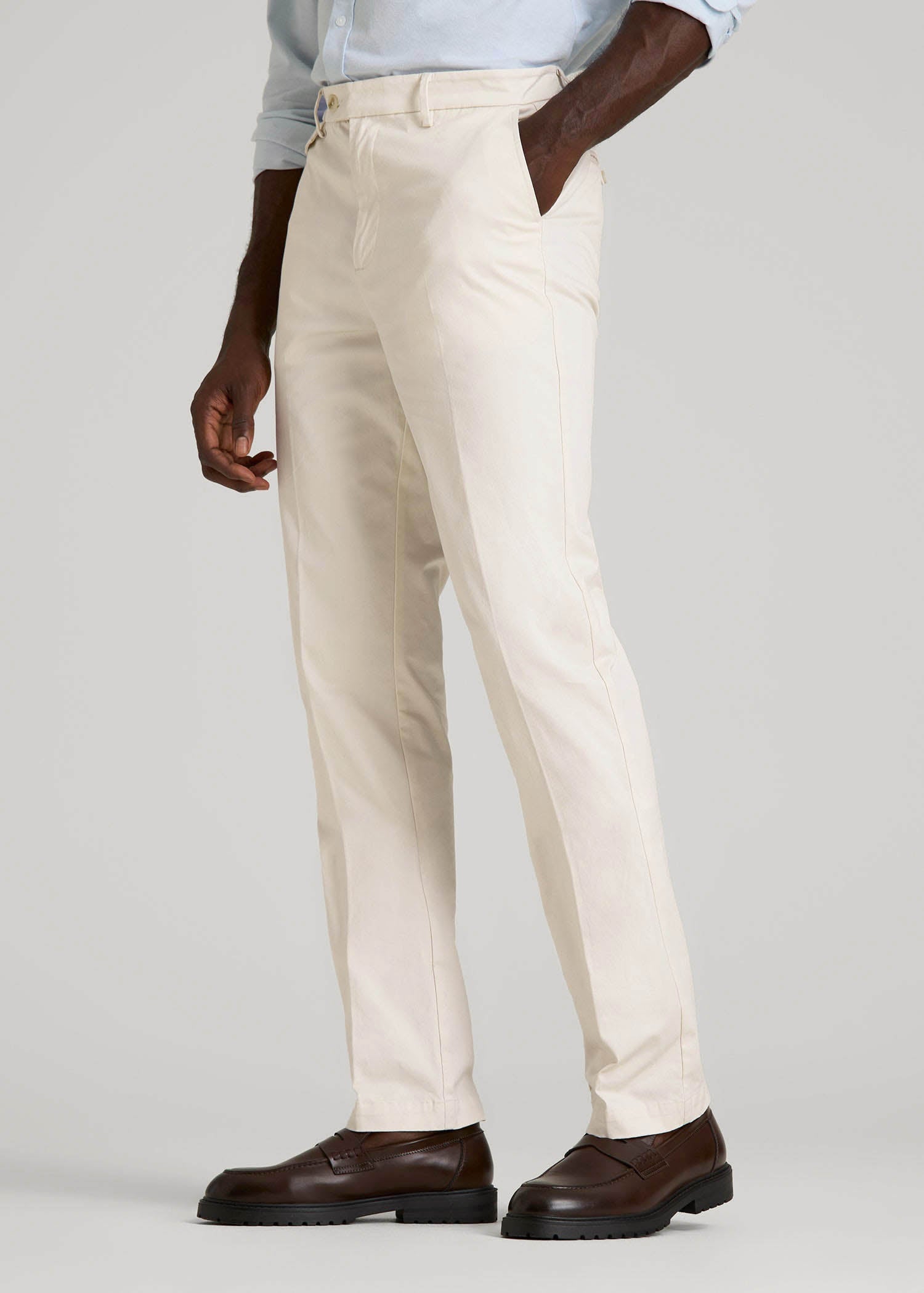 American Tall Men Refined Chinos for Tall Men in Antique White