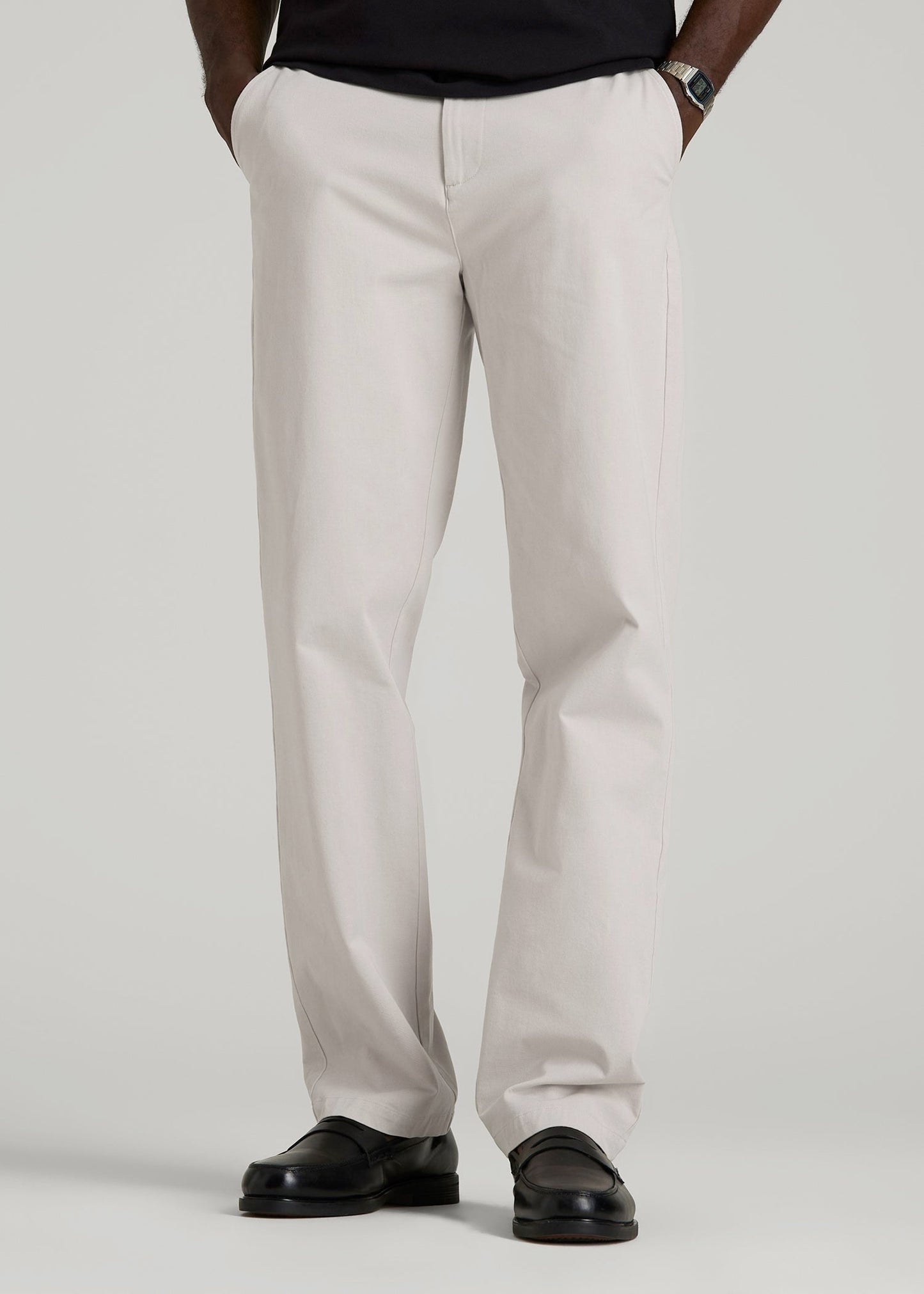 American Tall Men 4 Way Stretch Commuter RELAXED Chino Pants for Tall Men in Drywall Tan