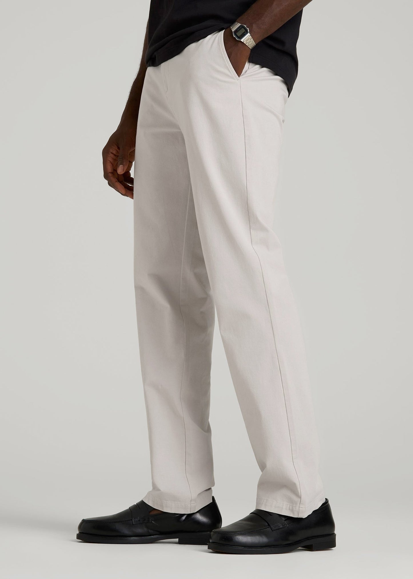 American Tall Men 4 Way Stretch Commuter RELAXED Chino Pants for Tall Men in Drywall Tan