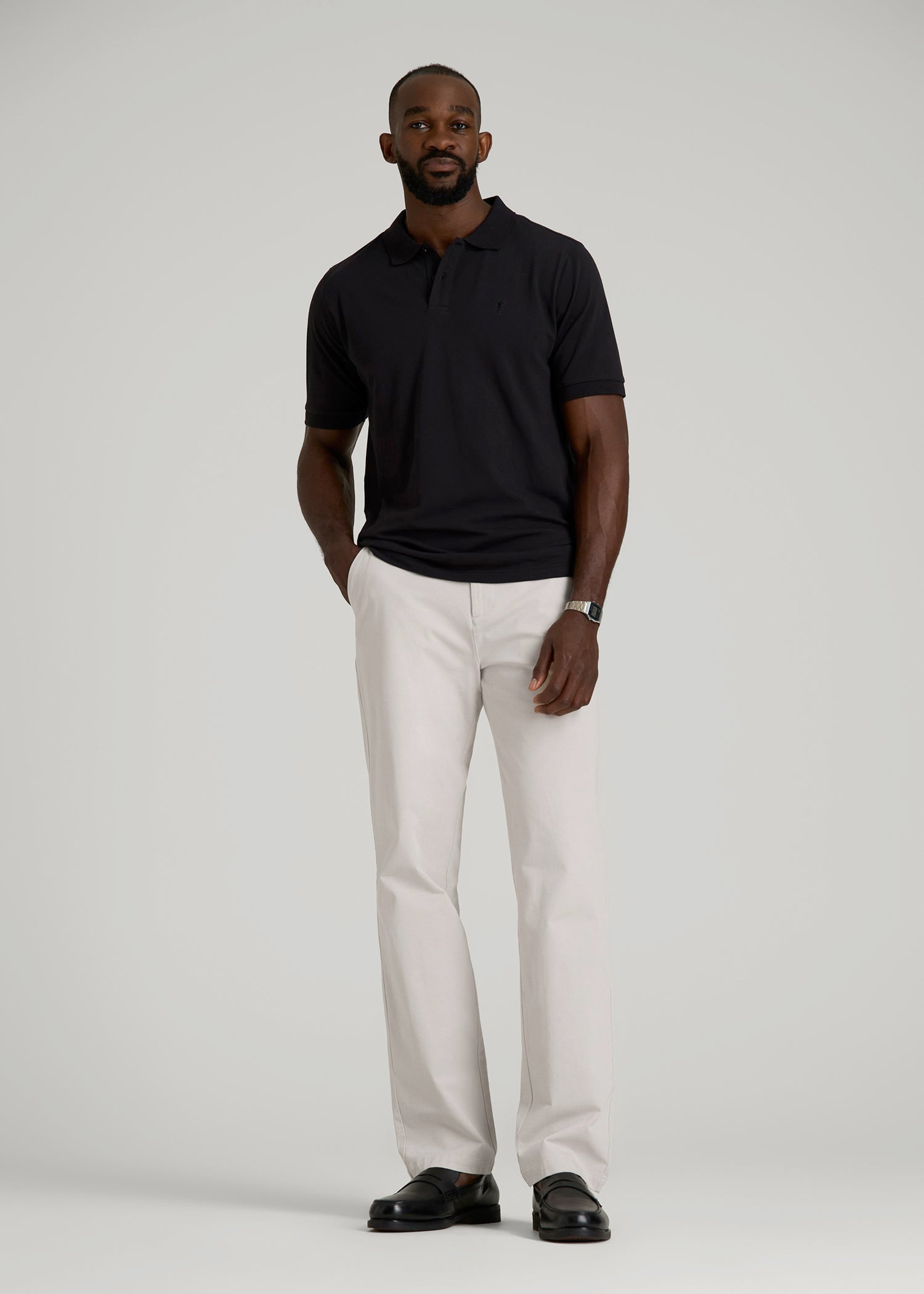 American Tall Men 4 Way Stretch Commuter RELAXED Chino Pants for Tall Men in Drywall Tan