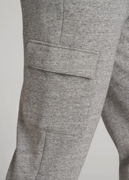 American Tall Men Wearever Fleece Cargo Jogger For Tall Men in Heather Grey