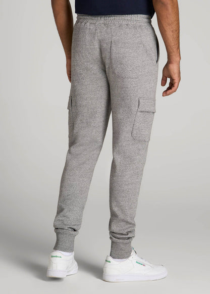 American Tall Men Wearever Fleece Cargo Jogger For Tall Men in Heather Grey
