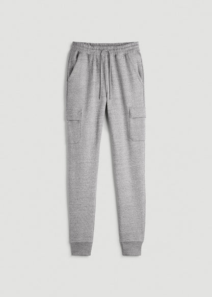 American Tall Men Wearever Fleece Cargo Jogger For Tall Men in Heather Grey