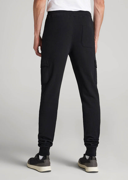 American Tall Men Wearever Fleece Cargo Jogger For Tall Men in Black