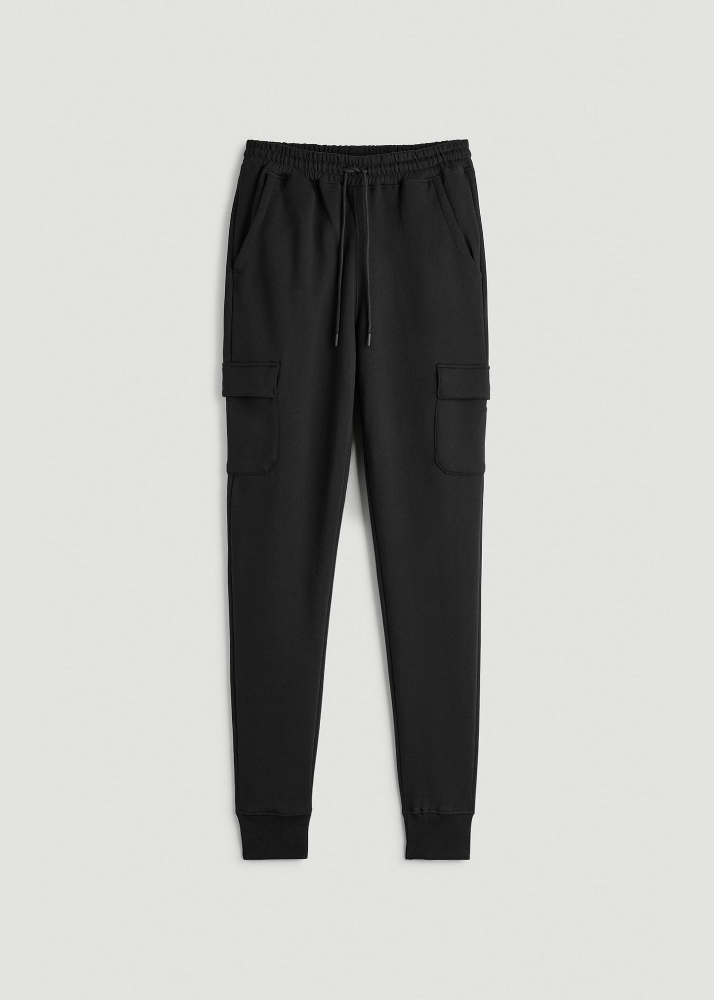 American Tall Men Wearever Fleece Cargo Jogger For Tall Men in Black