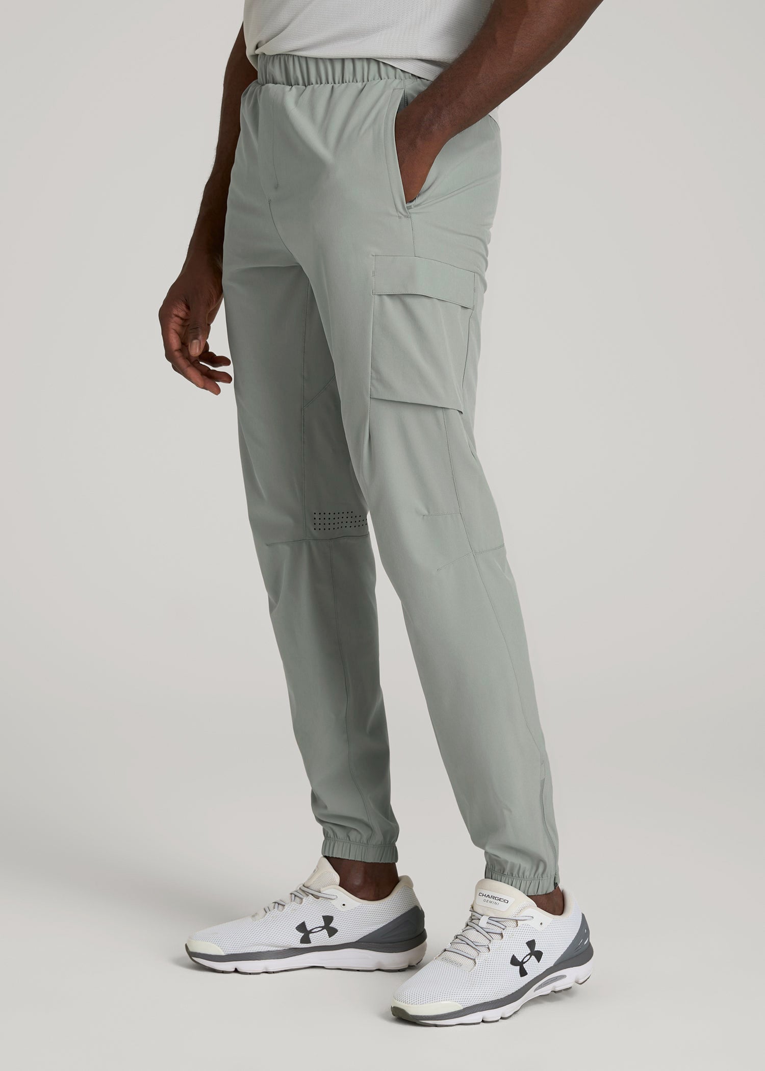 American Tall Men Featherweight Cargo Training Jogger for Tall Men in Seagrass