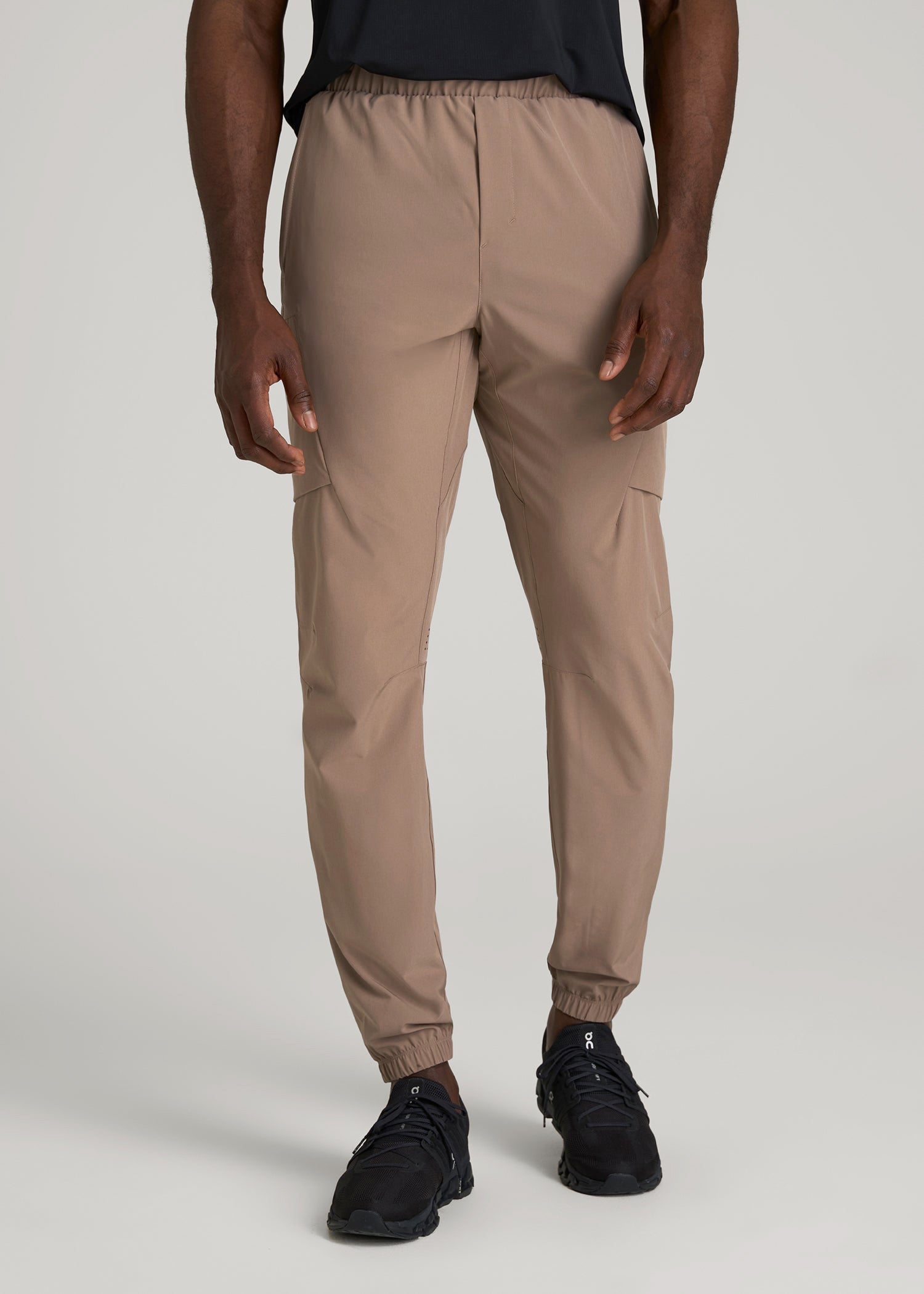American Tall Men Featherweight Cargo Training Jogger for Tall Men in Dark Sand