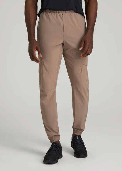 American Tall Men Featherweight Cargo Training Jogger for Tall Men in Dark Sand