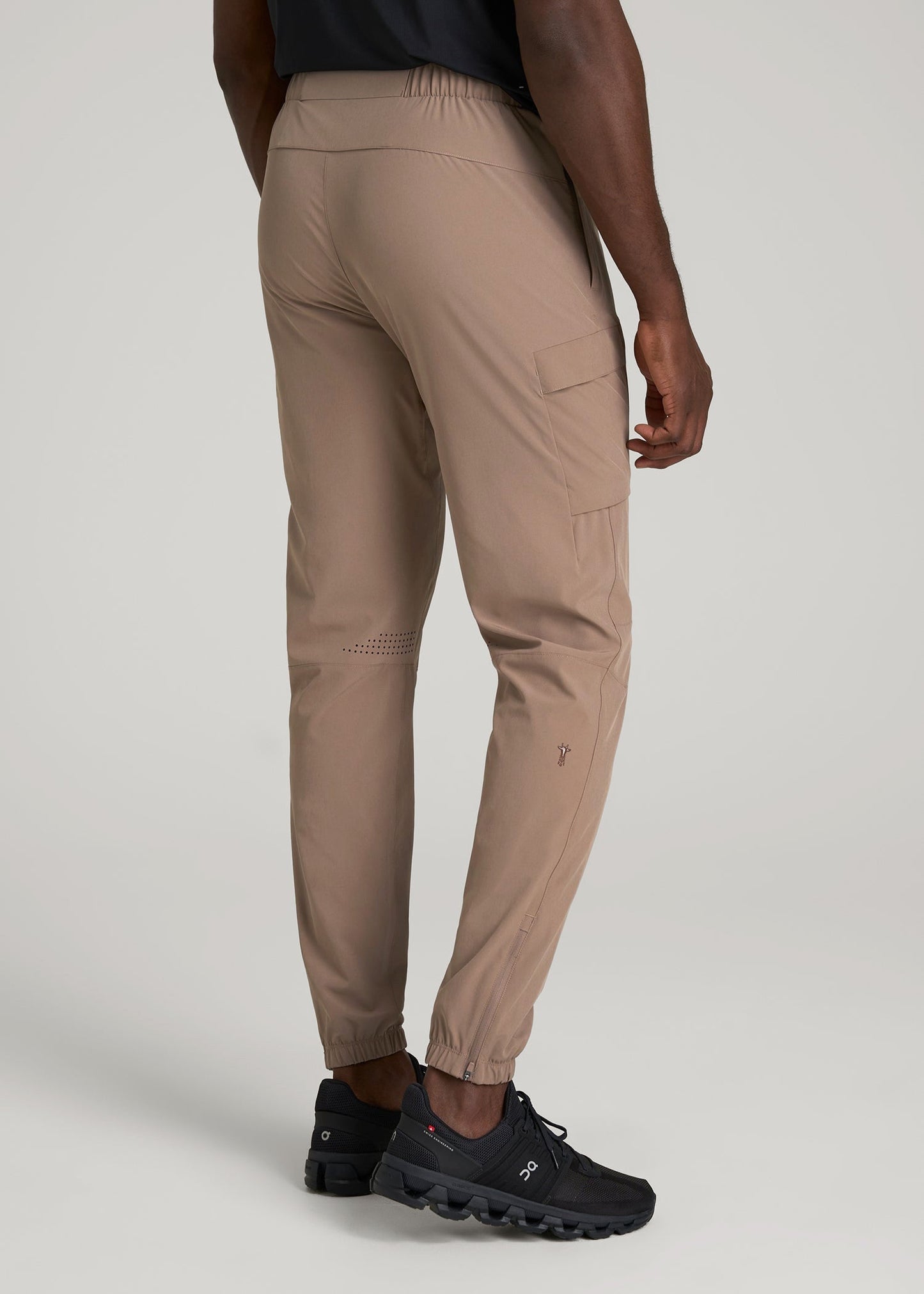 American Tall Men Featherweight Cargo Training Jogger for Tall Men in Dark Sand