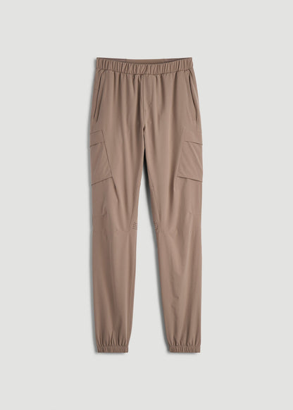 American Tall Men Featherweight Cargo Training Jogger for Tall Men in Dark Sand