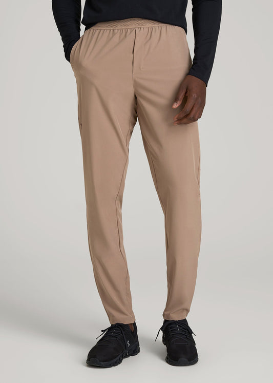American Tall Men Featherweight Running Pants for Tall Men in Dark Sand