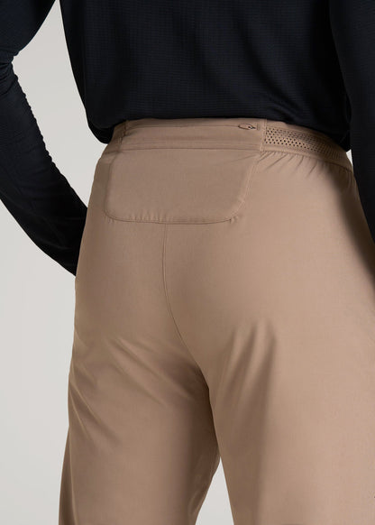American Tall Men Featherweight Running Pants for Tall Men in Dark Sand
