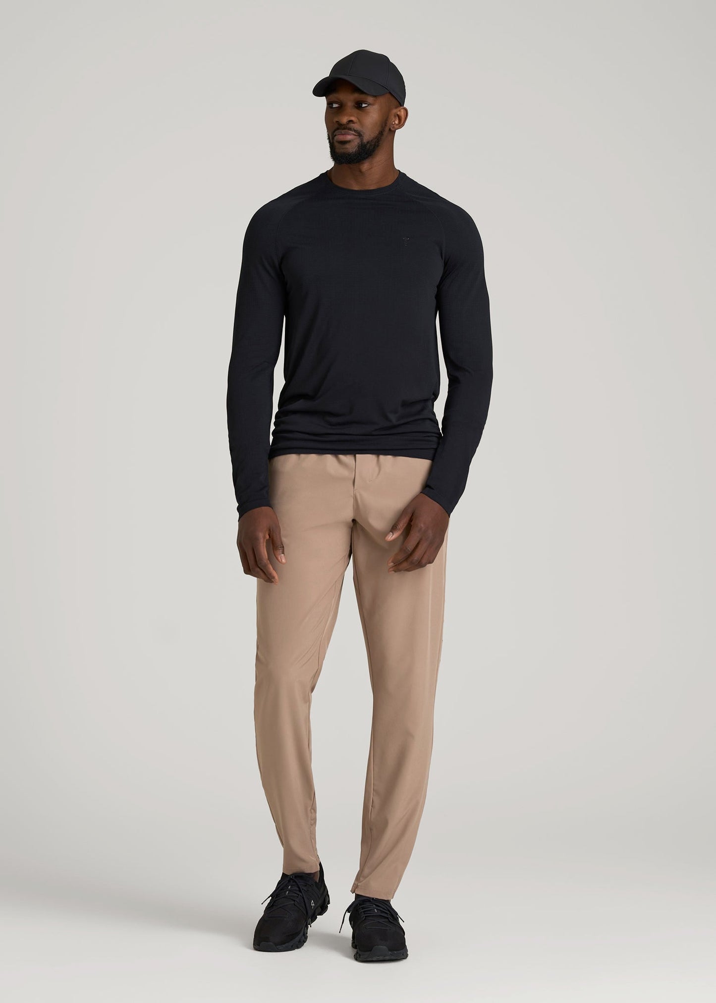 American Tall Men Featherweight Running Pants for Tall Men in Dark Sand