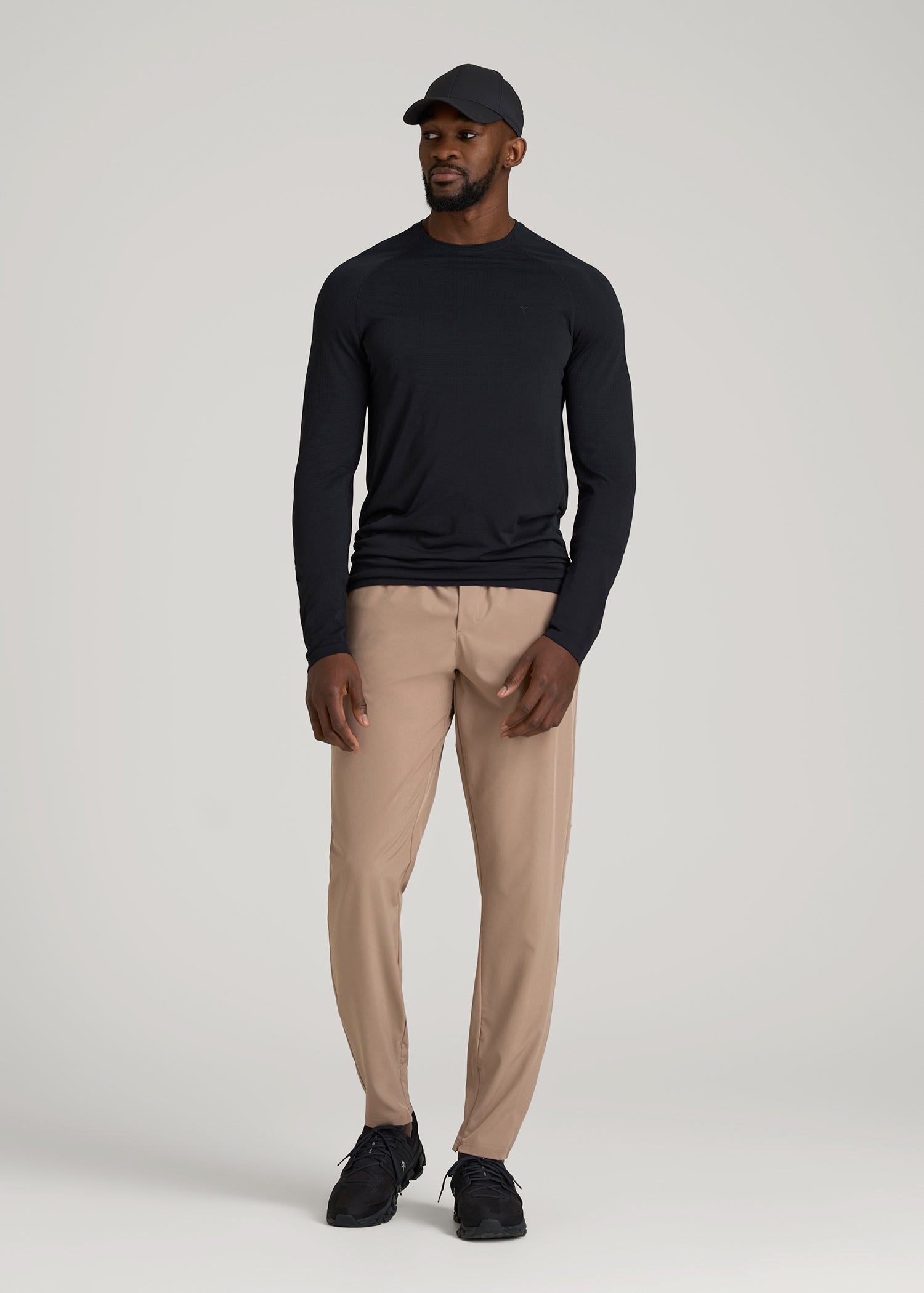 American Tall Men Featherweight Running Pants for Tall Men in Dark Sand