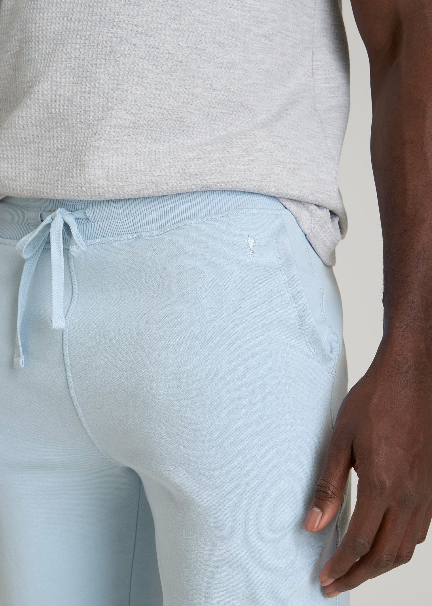 American Tall Men Wearever 2.0 Fleece Joggers for Tall Men in Ice Blue
