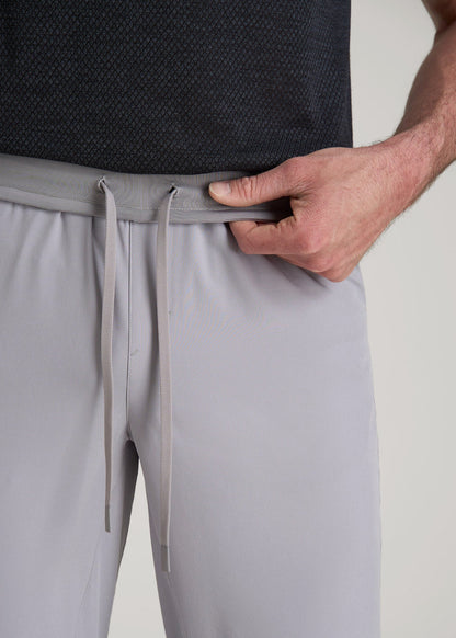 American Tall Men Featherweight Perforated Training Joggers for Tall Men in Light Grey