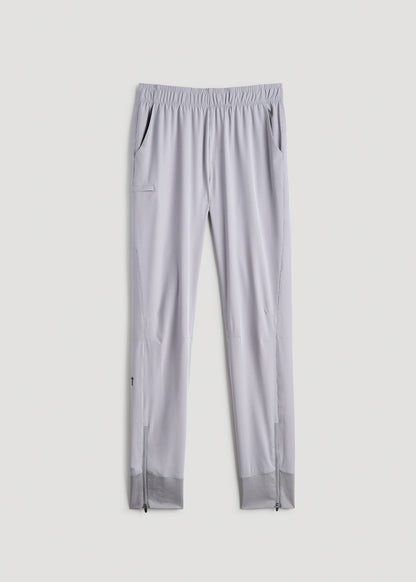American Tall Men Featherweight Perforated Training Joggers for Tall Men in Light Grey