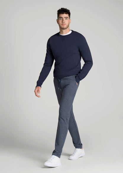 American Tall Men Microsanded French Terry Sweatpants for Tall Men in Navy Mix
