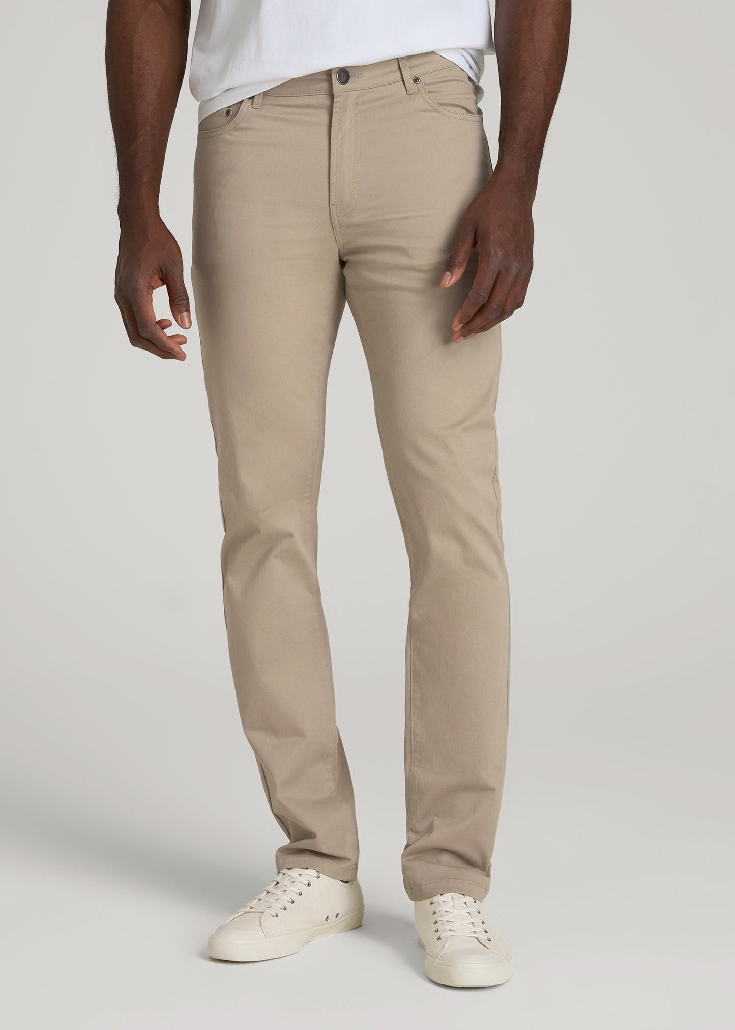 American Tall Men Dylan Slim Fit Five-Pocket Pants For Tall Men in Desert Khaki