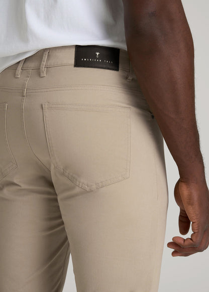 American Tall Men Dylan Slim Fit Five-Pocket Pants For Tall Men in Desert Khaki