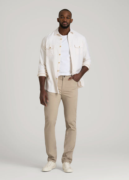 American Tall Men Dylan Slim Fit Five-Pocket Pants For Tall Men in Desert Khaki