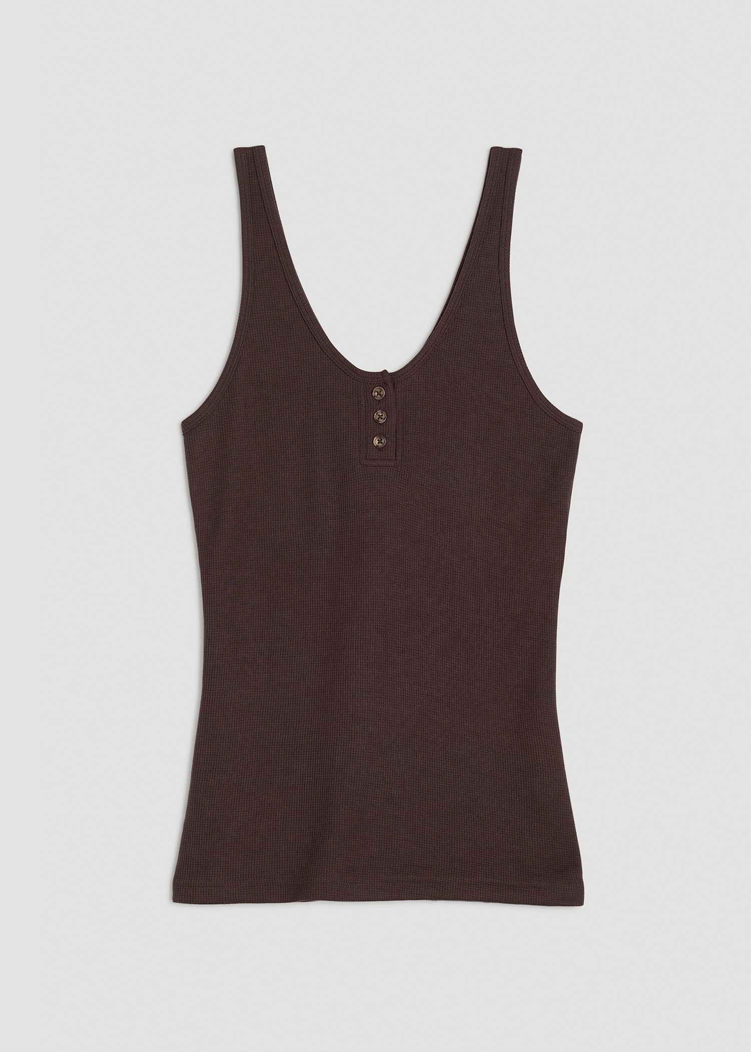 American Tall Women Waffle Tank Top for Tall Women in Espresso