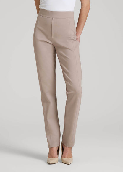 American Tall Women Pull-on Slim Dress Pants for Tall Women in Truly Taupe